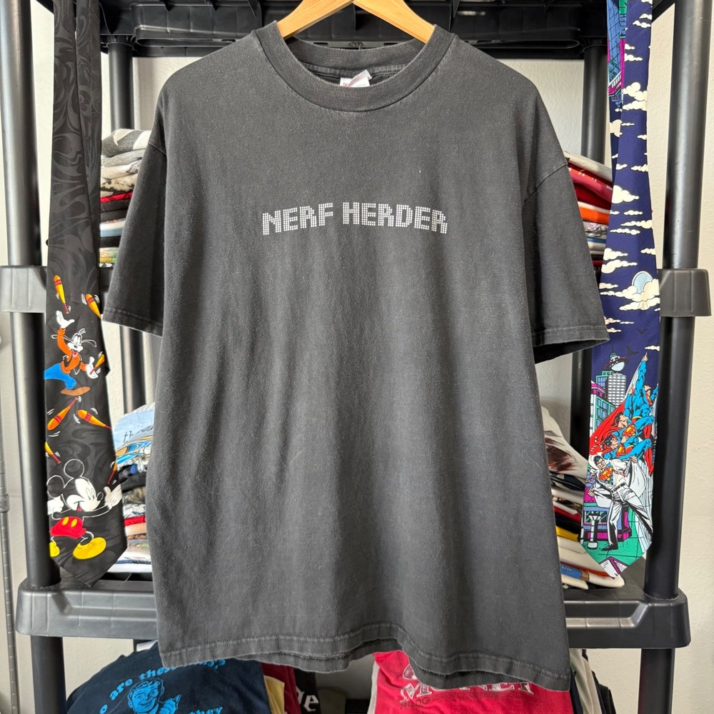 Vintage Black Nerf Herder Band Graphic T-Shirt XL Light Fading